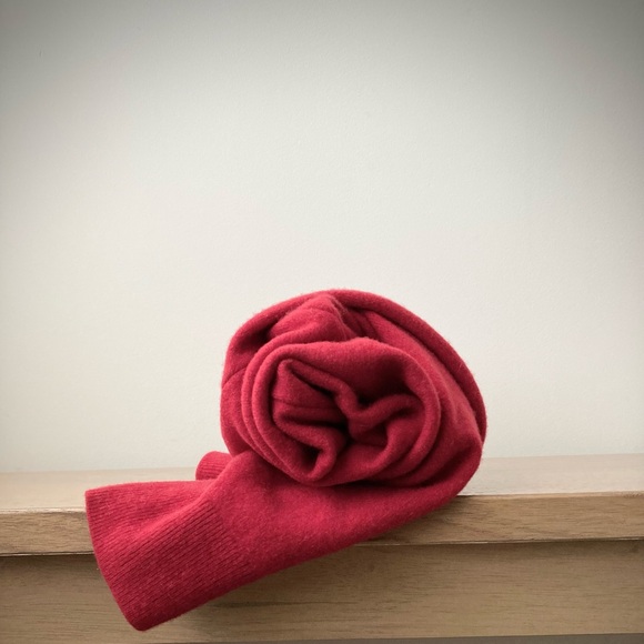 joodito 100% cashmere origami snake scarf wraparound wrap oversized slouchy red - Picture 10 of 11